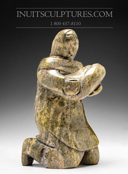 9" Mother and Child by Pits Qimirpik