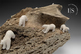 13" Ivory Bears on the beach by the late Famous Emily Illuitok (1943 - 2012)