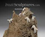 13" Ivory Bears on the beach by the late Famous Emily Illuitok (1943 - 2012)