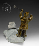 VINTAGE 7" Eskimo Carver at the Quarry by Late Kellipalik Qimirpik *Love of the Art*