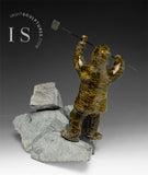 VINTAGE 7" Eskimo Carver at the Quarry by Late Kellipalik Qimirpik *Love of the Art*