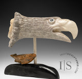 6" Moose Antler Eagle with Fish by Peter K.