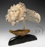6" Moose Antler Eagle with Fish by Peter K.