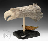 6" Moose Antler Eagle with Fish by Peter K.