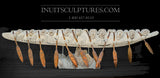 63" Masterpiece Migration Whale Bone Umiak (Boat) by world famous Bob Kussy & Goota Ashoona