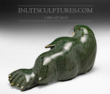 7" Happy Green Walrus by Famous Jimmy Iqaluq